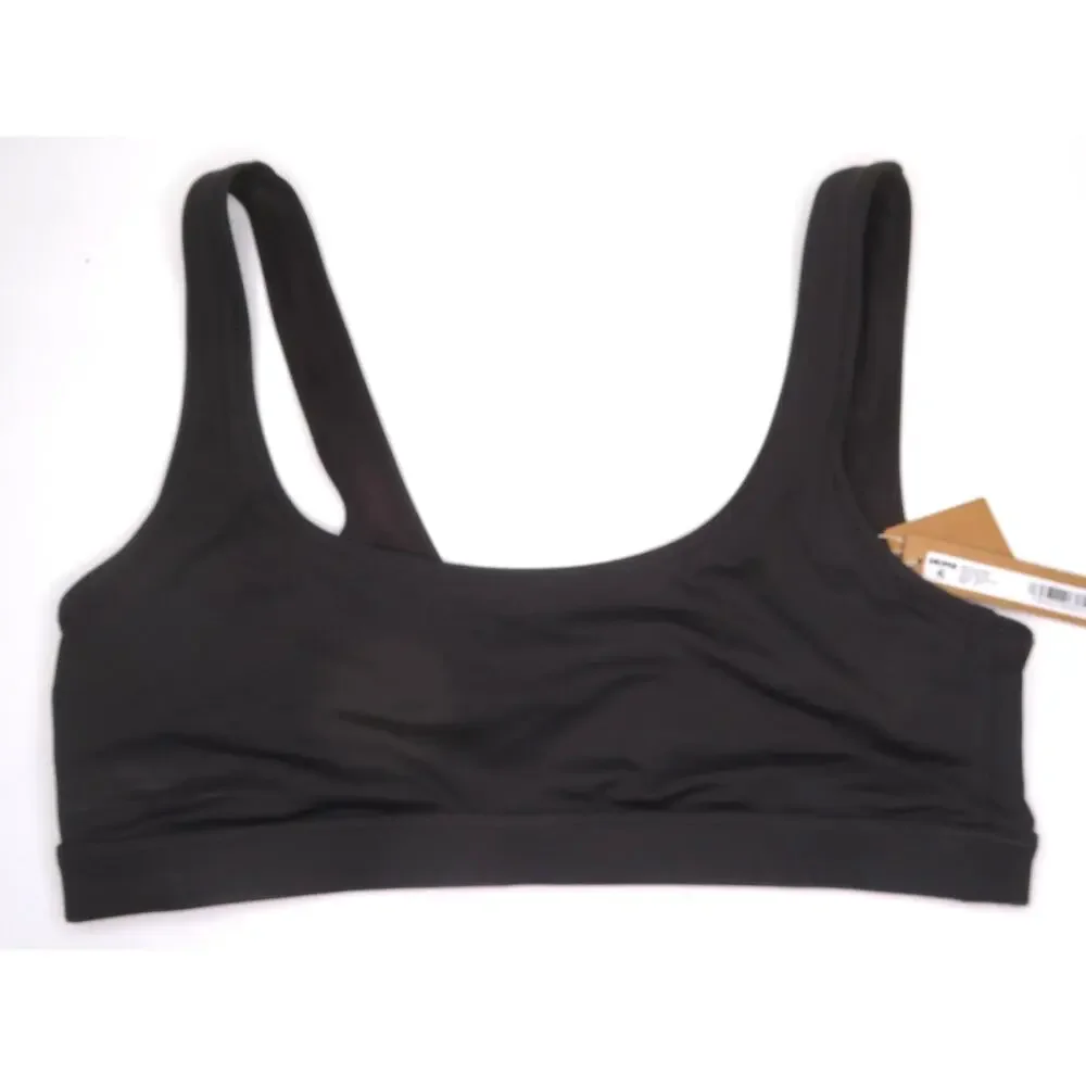 Nwt SKIMS Onyx Black Recycled Swim Tank Bikini Top Size M